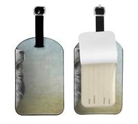 Mon bouvier bernois quotidien,Étiquettes à bagages en cuir PU, étiquette nominative de voyage résistante, lot de 2