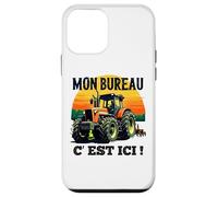Mon Bureau C’est Ici Agriculteur Tracteur Humour Coque pour iPhone 12 Mini