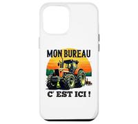 Mon Bureau C’est Ici Agriculteur Tracteur Humour Coque pour iPhone 12 Pro Max