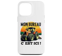 Mon Bureau C’est Ici Agriculteur Tracteur Humour Coque pour iPhone 13 Pro Max