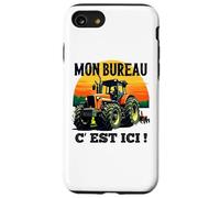 Mon Bureau C’est Ici Agriculteur Tracteur Humour Coque pour iPhone SE (2020) / 7/8