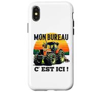 Mon Bureau C’est Ici Agriculteur Tracteur Humour Coque pour iPhone X/XS