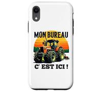 Mon Bureau C’est Ici Agriculteur Tracteur Humour Coque pour iPhone XR