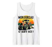 Mon Bureau C’est Ici Agriculteur Tracteur Humour Débardeur