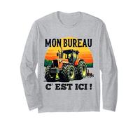 Mon Bureau C’est Ici Agriculteur Tracteur Humour Manche Longue
