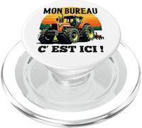 Mon Bureau C’est Ici Agriculteur Tracteur Humour PopSockets PopGrip pour MagSafe