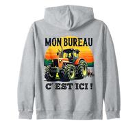 Mon Bureau C’est Ici Agriculteur Tracteur Humour Sweat à Capuche