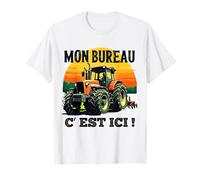 Mon Bureau C’est Ici Agriculteur Tracteur Humour T-Shirt