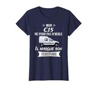Mon c15 ne perd Pas d'huile il Marque Son Territoire T-Shirt, Femme, Bleu Marine, 3XL