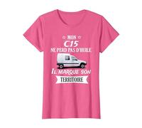 Mon c15 ne perd Pas d'huile il Marque Son Territoire T-Shirt, Femme, Rose Chiné, 3XL
