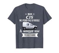 Mon c15 ne perd Pas d'huile il Marque Son Territoire T-Shirt, Homme, Bleu Chiné, XL