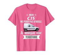 Mon c15 ne perd Pas d'huile il Marque Son Territoire T-Shirt, Homme, Rose Chiné, XXL