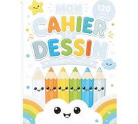 Mon Cahier de Dessin pour Enfants - Bleu: 120 Pages Blanches | Grand Format 8.5 x 11 | Cahier de Dessin Kawaii pour Garçons | Activité Créative Enfant