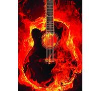 Mon Cahier de Guitare: Tablatures 100 Pages Format A4 - En Feu