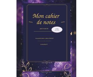 Mon cahier de note A4 petits carreaux NB version Girly: Mes essentiels scolaires