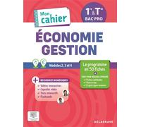 Mon cahier d'Économie-Gestion 1re, Tle Bac Pro (2026) - Pochette élève Le programme en 50 fiches - Lucas Sanz-Ramos - Delagrave - broché - Scolaire / Universitaire