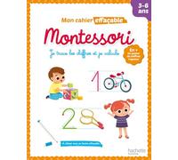 Mon cahier effaçable Montessori - Je trace les chiffres et je calcule