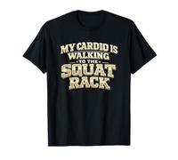 Mon Cardio Marche vers Le Support de Squats Funny Gym T-Shirt