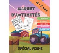 Mon carnet d'activités Spécial ferme: Carnet d'activités enfants - Spécial ferme - | Pour filles et garçons de 4 à 7 ans | 64 activités divisées en ... | Grand format 21,59 x 27,94 cm | 100 pages |