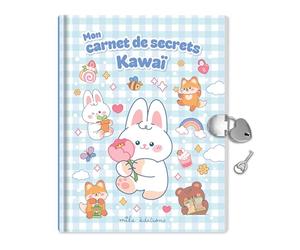 Mon carnet de secrets - Kawaï: un journal intime avec un cadenas en forme de coeur, un stylo et 2 planches de stickers