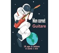 Mon Carnet Guitare: Cahier De Musique Pour Guitare Avec Diagrammes Accords - 100 Pages - Grand Format - Livre De Tablatures À Créer - Bloc De Papier À Musique - Guitariste Et Musiciens