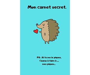 Mon carnet secret hérisson I enfant I si tu me le piques, t'auras à faire... à mes piques... I humour I écriture: 100 pages lignées
