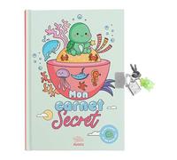 Auzou – Carnet secret Mon carnet secret – Cadenas et porte‑clé tortue – Illustration Marion Blanc