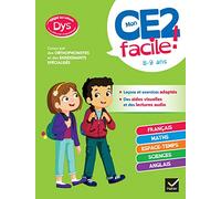 Mon CE2 facile ! adapté aux enfants DYS ou en difficulté d'apprentissage: toutes les matières