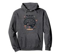 Mon Cerveau a trop d'onglets Ouverts Sweat à Capuche, Unisexe pour Adultes, Chiné Foncé, XXL