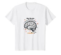 Mon Cerveau a trop d'onglets Ouverts T-Shirt, Enfant, Blanc, 4 Ans