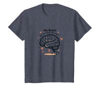 Mon Cerveau a trop d'onglets Ouverts T-Shirt, Enfant, Bleu Chiné, 8 Ans