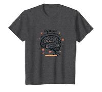 Mon Cerveau a trop d'onglets Ouverts T-Shirt, Enfant, Chiné Foncé, 8 Ans