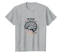 Mon Cerveau a trop d'onglets Ouverts T-Shirt, Enfant, Gris Chiné, 4 Ans