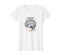 Mon Cerveau a trop d'onglets Ouverts T-Shirt, Femme, Blanc, XS