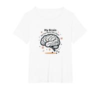 Mon Cerveau a trop d'onglets Ouverts T-Shirt, Femme Grandes Tailles, Blanc, 4X
