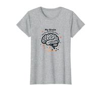 Mon Cerveau a trop d'onglets Ouverts T-Shirt, Femme, Gris Chiné, M