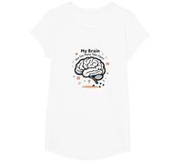 Mon Cerveau a trop d'onglets Ouverts T-Shirt, Fille, Blanc, XS
