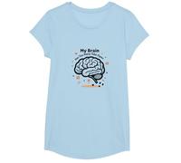 Mon Cerveau a trop d'onglets Ouverts T-Shirt, Fille, Bleu Céleste, XS