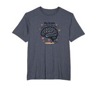 Mon Cerveau a trop d'onglets Ouverts T-Shirt, Homme Grandes Tailles, Bleu Chiné, 5X Tall
