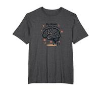 Mon Cerveau a trop d'onglets Ouverts T-Shirt, Homme Grandes Tailles, Chiné Foncé, 3X Tall