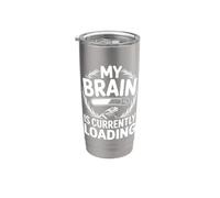 Mon cerveau charge actuellement l'humour de lézard Gobelet isotherme en acier inoxydable double paroi