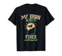 Mon Cerveau est 95% Renards Canidae Caninae Renard Rouge Fox Amoureux Fox T-Shirt