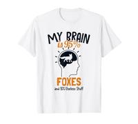 Mon Cerveau est 95% Renards Canidae Caninae Renard Rouge Fox Amoureux Fox T-Shirt Graphique avec Valeur