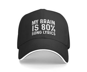 Mon Cerveau Est Composé À 80% De Paroles De Chansons Casquettes Classique Trucker Cap Unisexe Hip Hop Chapeaux pour Extérieurs Été Golf