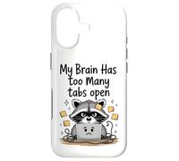 Mon Cerveau, Un Mignon Raton Laveur, a trop d'onglets Ouverts en pensant trop Coque pour iPhone 17