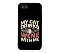 Mon Chat boit du vin avec Moi Coque pour iPhone SE (2020) / 7/8