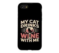 Mon Chat boit du vin avec Moi Coque pour iPhone SE (2020) / 7/8