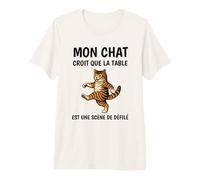 Mon Chat croit Que la Table Une scène de défilé Drôle Chats T-Shirt Haut de Gamme