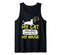 Mon Chat décide Qui Visite ma Maison Humour Débardeur