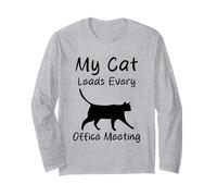 Mon Chat Dirige Chaque réunion de Bureau Funny Cats Manche Longue